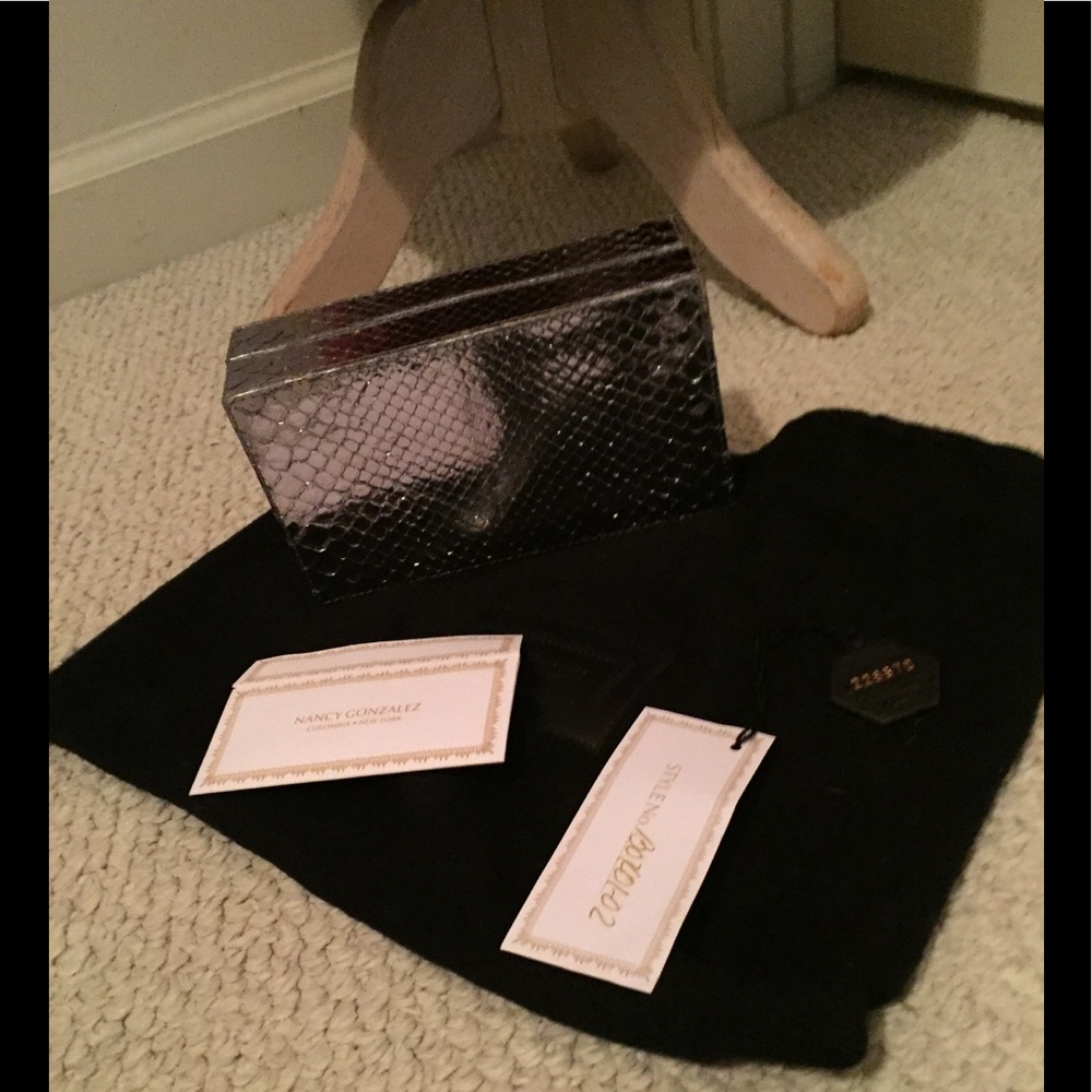 Nancy Gonzalez Python Metallic Clutch Complete - image 1